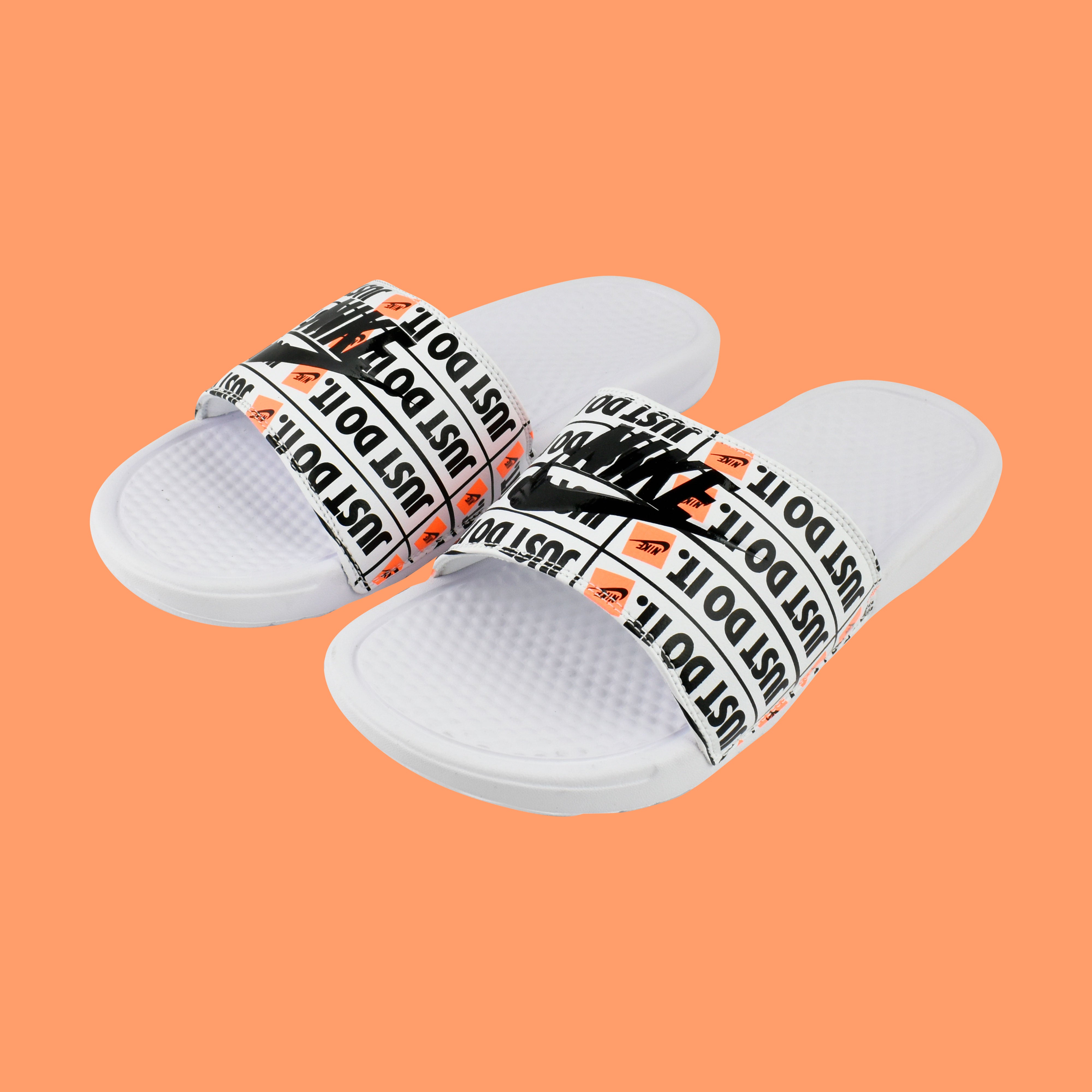 Nike benassi jdi orange best sale